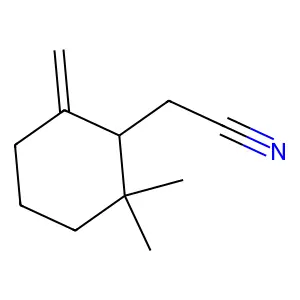 Cyclohexaneacetonitrile, 2,2-dimethyl-6-methylene- structure