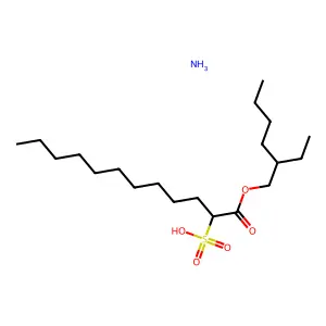 Dodecanoic acid, 2-sulfo-, 1-(2-ethylhexyl) ester, ammonium salt (1:1) structure