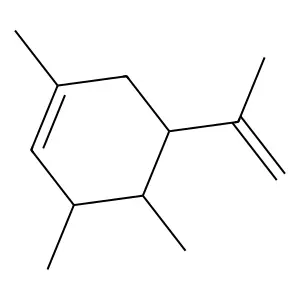 Cyclohexene, 1,3,4-trimethyl-5-(1-methylethenyl)- structure