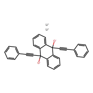 9,10-Anthracenediol, 9,10-dihydro-9,10-bis(2-phenylethynyl)-, lithium salt (1:2) structure