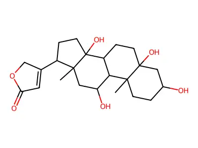 3,5,11,14-Tetrahydroxy-18-oxocard-20(22)-enolide structure