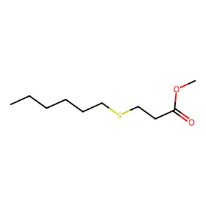 Propanoic acid, 3-(hexylthio)-, methyl ester structure