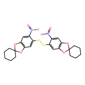 5,5''-Dithiobis[6-nitrospiro[1,3-benzodioxole-2,1'-cyclohexane]] structure