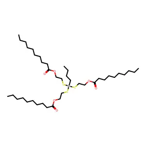 Decanoic acid, 1,1',1''-[(butylstannylidyne)tris(thio-2,1-ethanediyl)] ester structure