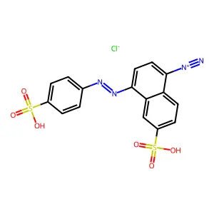 1-Naphthalenediazonium, 6-sulfo-4-[2-(4-sulfophenyl)diazenyl]-, chloride (1:1) structure