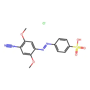 Benzenediazonium, 2,5-dimethoxy-4-(2-(4-sulfophenyl)diazenyl)-, chloride (1:1) structure