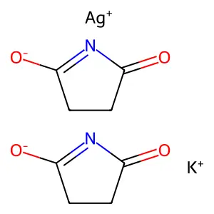 2,5-Pyrrolidinedione, potassium silver(1+) salt (2:1:1) structure