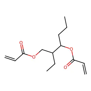 2-Propenoic acid, 1,1'-(2-ethyl-1-propyl-1,3-propanediyl) ester structure