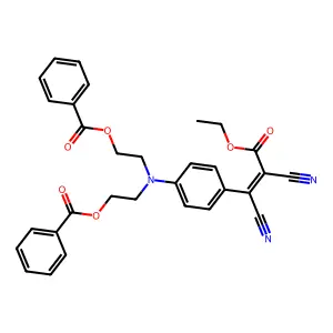 Ethyl 3-[4-[bis[2-(benzoyloxy)ethyl]amino]phenyl]-2,3-dicyanoacrylate structure