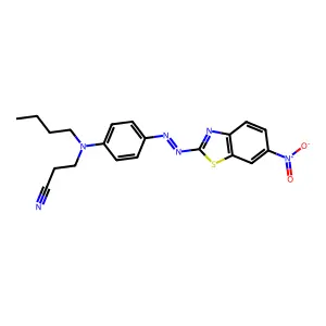Propanenitrile, 3-(butyl(4-(2-(6-nitro-2-benzothiazolyl)diazenyl)phenyl)amino)- structure