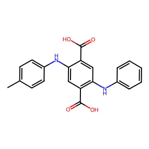 1,4-Benzenedicarboxylic acid, 2-((4-methylphenyl)amino)-5-(phenylamino)- structure