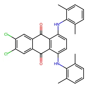 9,10-Anthracenedione, 6,7-dichloro-1,4-bis[(2,6-dimethylphenyl)amino]- structure