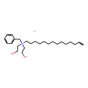 Benzenemethanaminium, N,N-bis(2-hydroxyethyl)-N-tetradecen-1-yl-, chloride (1:1) structure