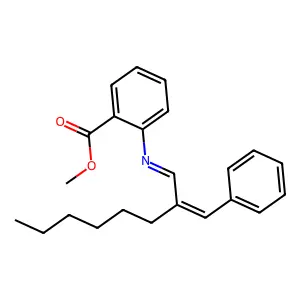 Benzoic acid, 2-((2-(phenylmethylene)octylidene)amino)-, methyl ester structure