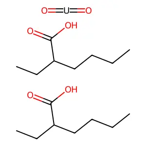 Uranium, bis(2-ethylhexanoato-kappaO)dioxo-, (T-4)- structure