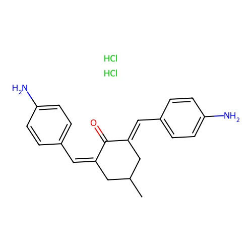 2,6-Bis[(4-aminophenyl)methylidene]-4-methylcyclohexan-1-one;dihydrochloride structure