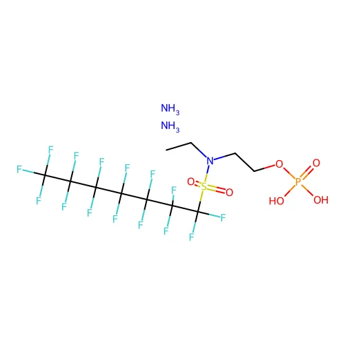 Diammonium 2-{ethyl[(pentadecafluoroheptyl)sulfonyl]amino}ethyl phosphate structure