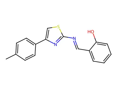 2-(((4-(4-Methylphenyl)-2-thiazolyl)amino)methyl)phenol structure