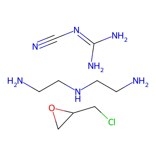 N'-(2-aminoethyl)ethane-1,2-diamine;2-(chloromethyl)oxirane;2-cyanoguanidine structure