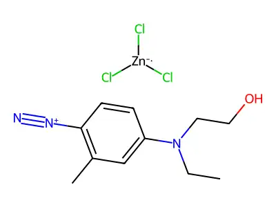 Benzenediazonium, 4-(ethyl(2-hydroxyethyl)amino)-2-methyl-, trichlorozincate(1-) structure