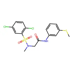 2-[(2,5-dichlorophenyl)sulfonyl-methylamino]-N-(3-methylsulfanylphenyl)acetamide structure