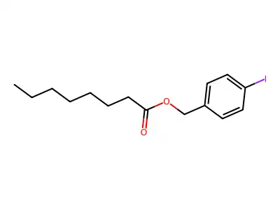 Octanoic acid, p-iodobenzyl ester structure