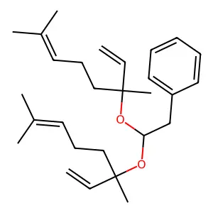Benzene, (2,2-bis((1-ethenyl-1,5-dimethyl-4-hexen-1-yl)oxy)ethyl)- structure