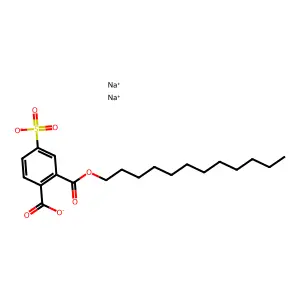 1,2-Benzenedicarboxylic acid, 4-sulfo-, 2-dodecyl ester, sodium salt (1:2) structure