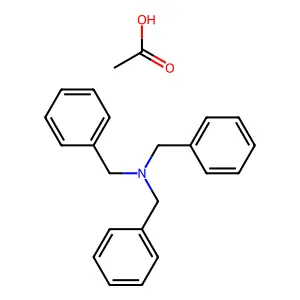 Benzenemethanamine, N,N-bis(phenylmethyl)-, acetate (1:1) structure