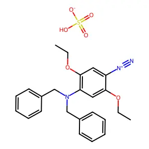 Benzenediazonium, 4-[bis(phenylmethyl)amino]-2,5-diethoxy-, sulfate (1:1) structure