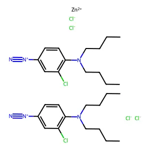 Benzenediazonium, 3-chloro-4-(dibutylamino)-, (T-4)-tetrachlorozincate(2-) (2:1) structure