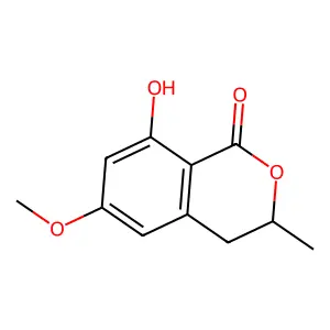 3,4-Dihydro-8-hydroxy-6-methoxy-3-methyl-1H-2-benzopyran-1-one structure