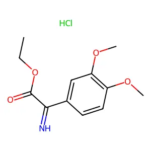 Benzeneacetic acid, alpha-imino-3,4-dimethoxy-, ethyl ester, hydrochloride (1:1) structure