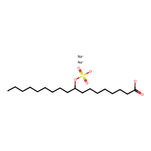 Octadecanoic acid, 9(or 10)-(sulfooxy)-, sodium salt (1:2) structure