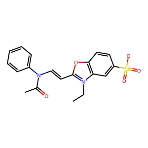 benzoxazolium, 2-(2-(acetylphenylamino)ethenyl)-3-ethyl-5-sulfo-, inner salt structure