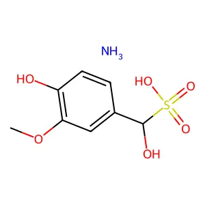 Benzenemethanesulfonic acid, alpha,4-dihydroxy-3-methoxy-, ammonium salt (1:1) structure