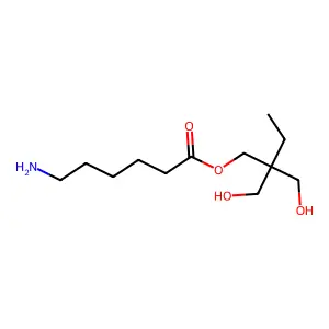 Hexanoic acid, 6-amino-, 2,2-bis(hydroxymethyl)butyl ester structure