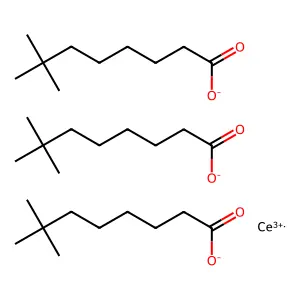 Neodecanoic acid, cerium(3+) salt (3:1) structure