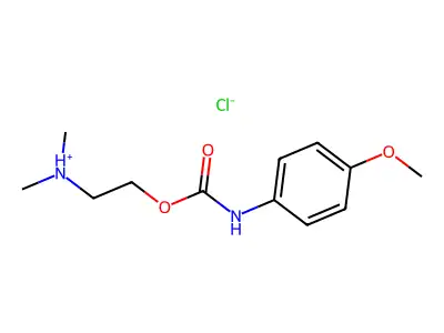 2-(Dimethylamino)ethyl (4-methoxyphenyl)carbamate--hydrogen chloride (1/1) structure