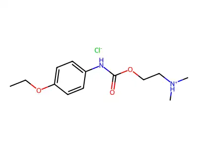 Carbanilic acid, p-ethoxy-, 2-(dimethylamino)ethyl ester, hydrochloride structure