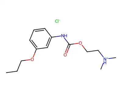 Carbanilic acid, m-propoxy-, 2-(dimethylamino)ethyl ester, hydrochloride structure
