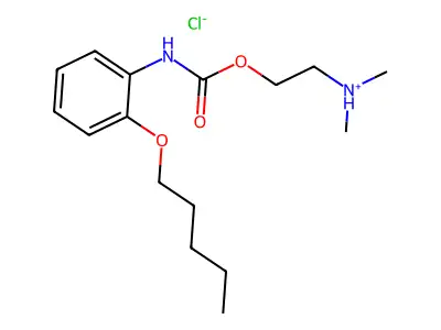 Carbanilic acid, o-pentyloxy-, 2-(dimethylamino)ethyl ester, hydrochloride structure