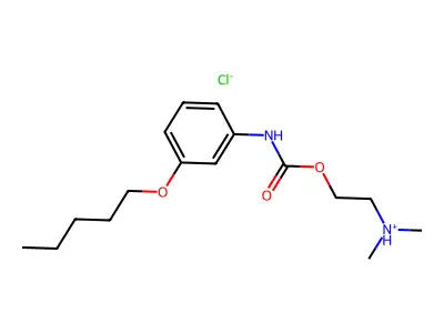 Carbanilic acid, m-pentyloxy-, 2-(dimethylamino)ethyl ester, hydrochloride structure