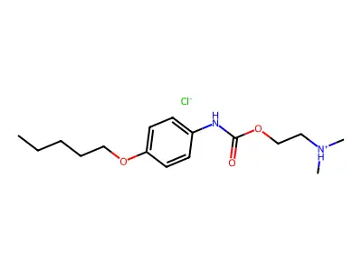Carbanilic acid, p-pentyloxy-, 2-(dimethylamino)ethyl ester, hydrochloride structure