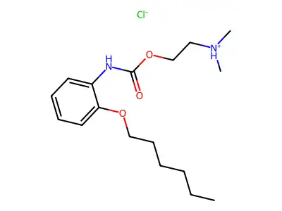 Carbanilic acid, o-hexyloxy-, 2-(dimethylamino)ethyl ester, hydrochloride structure