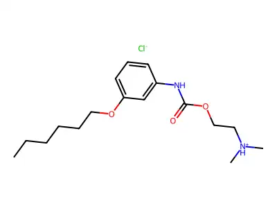 Carbanilic acid, m-hexyloxy-, 2-(dimethylamino)ethyl ester, hydrochloride structure