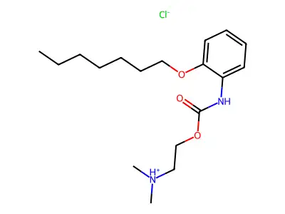 Carbanilic acid, o-heptyloxy-, 2-(dimethylamino)ethyl ester, hydrochloride structure