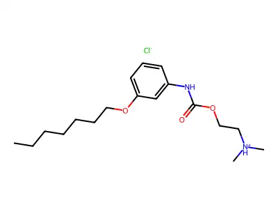 Carbanilic acid, m-heptyloxy-, 2-(dimethylamino)ethyl ester, hydrochloride structure