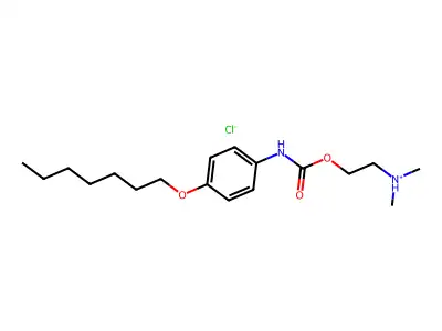 Carbanilic acid, p-heptyloxy-, 2-(dimethylamino)ethyl ester, hydrochloride structure