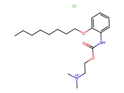 Carbanilic acid, o-octyloxy-, 2-(dimethylamino)ethyl ester, hydrochloride structure